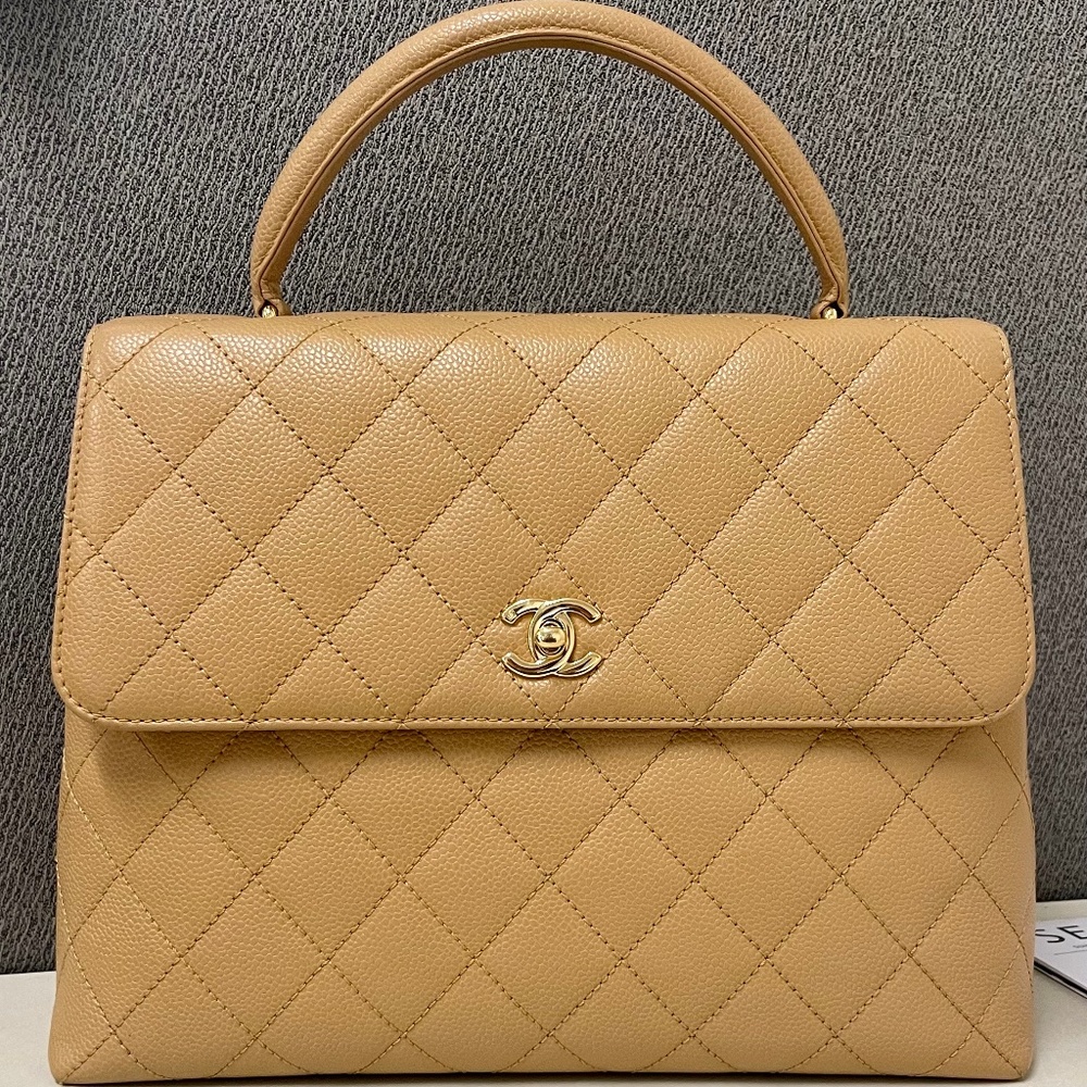 Chanel Kelly Handbag Caviar Leather
